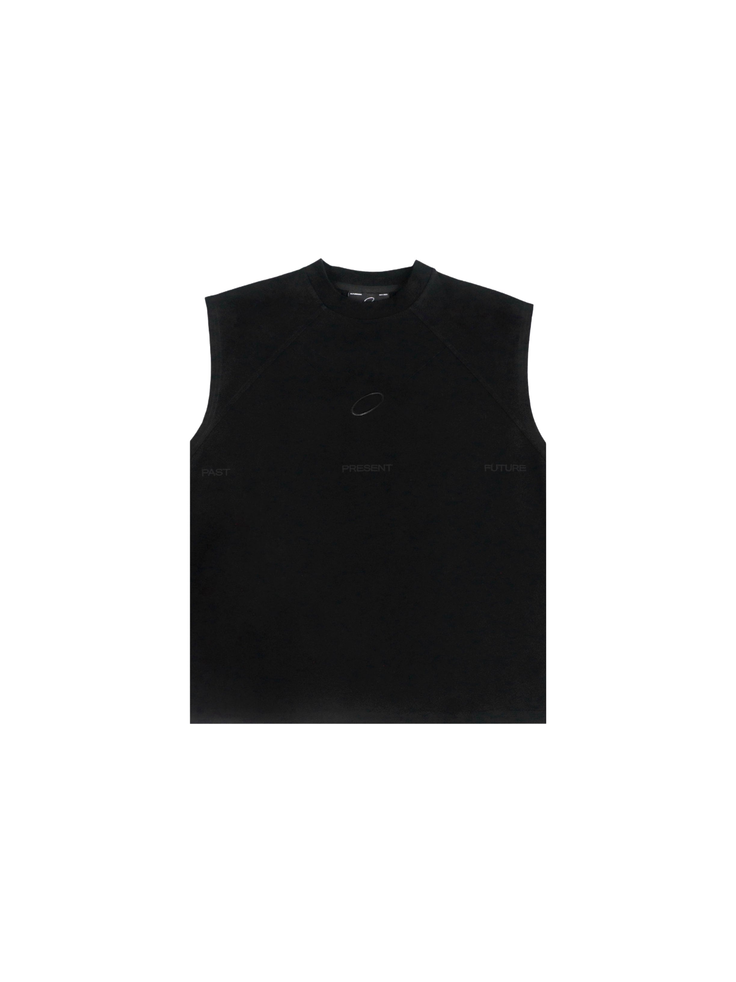 Logo Raglan Tank Top (Black Embroidery)