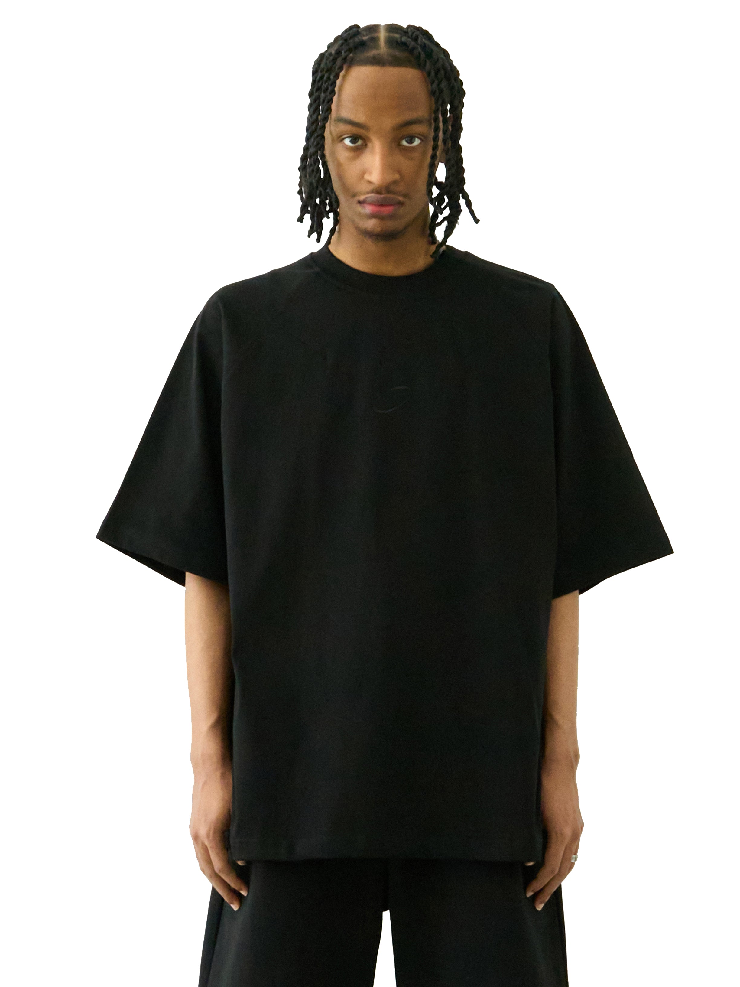 Logo Raglan Short Sleeve Tee (Black Embroidery)