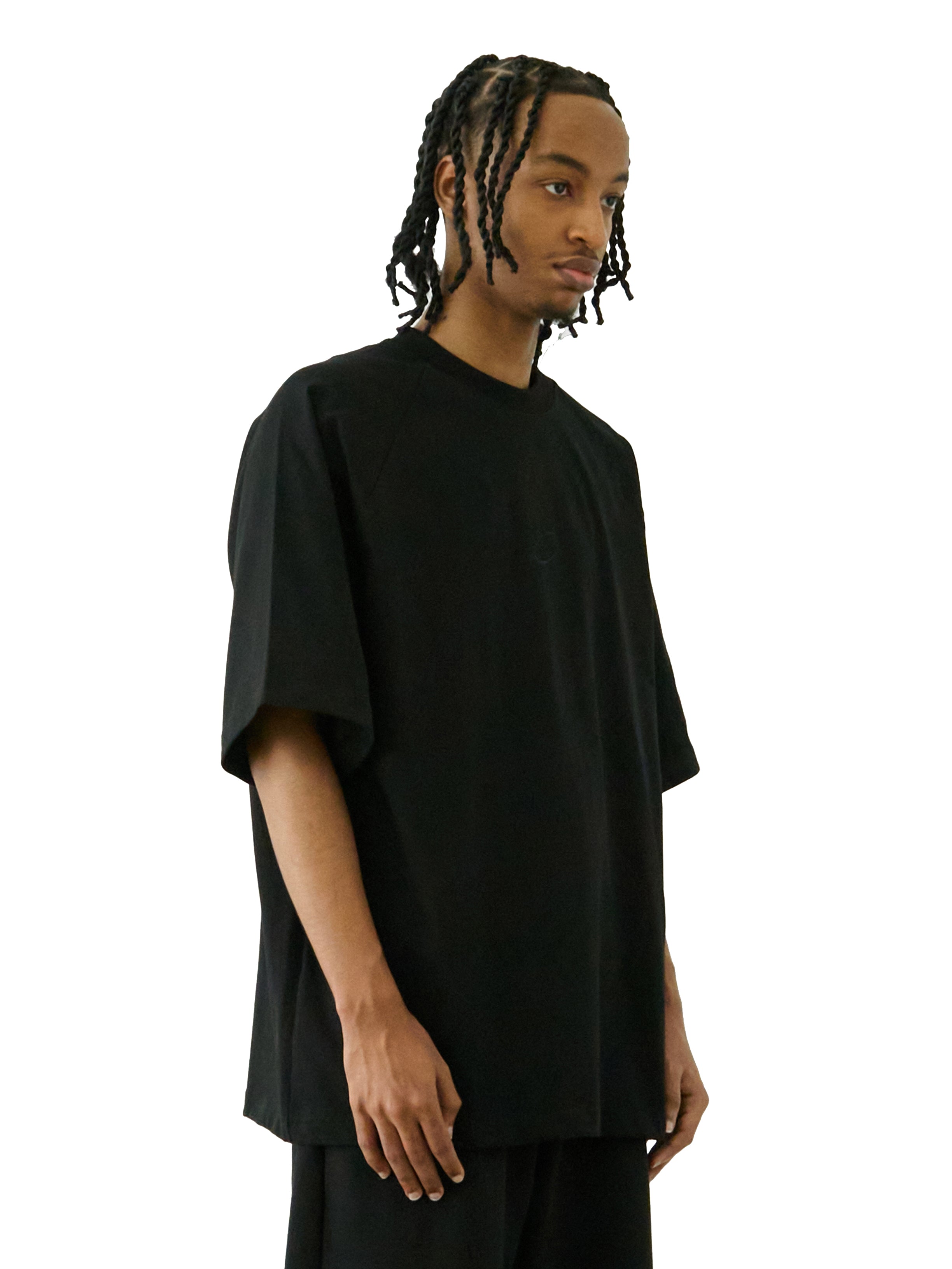 Logo Raglan Short Sleeve Tee (Black Embroidery)