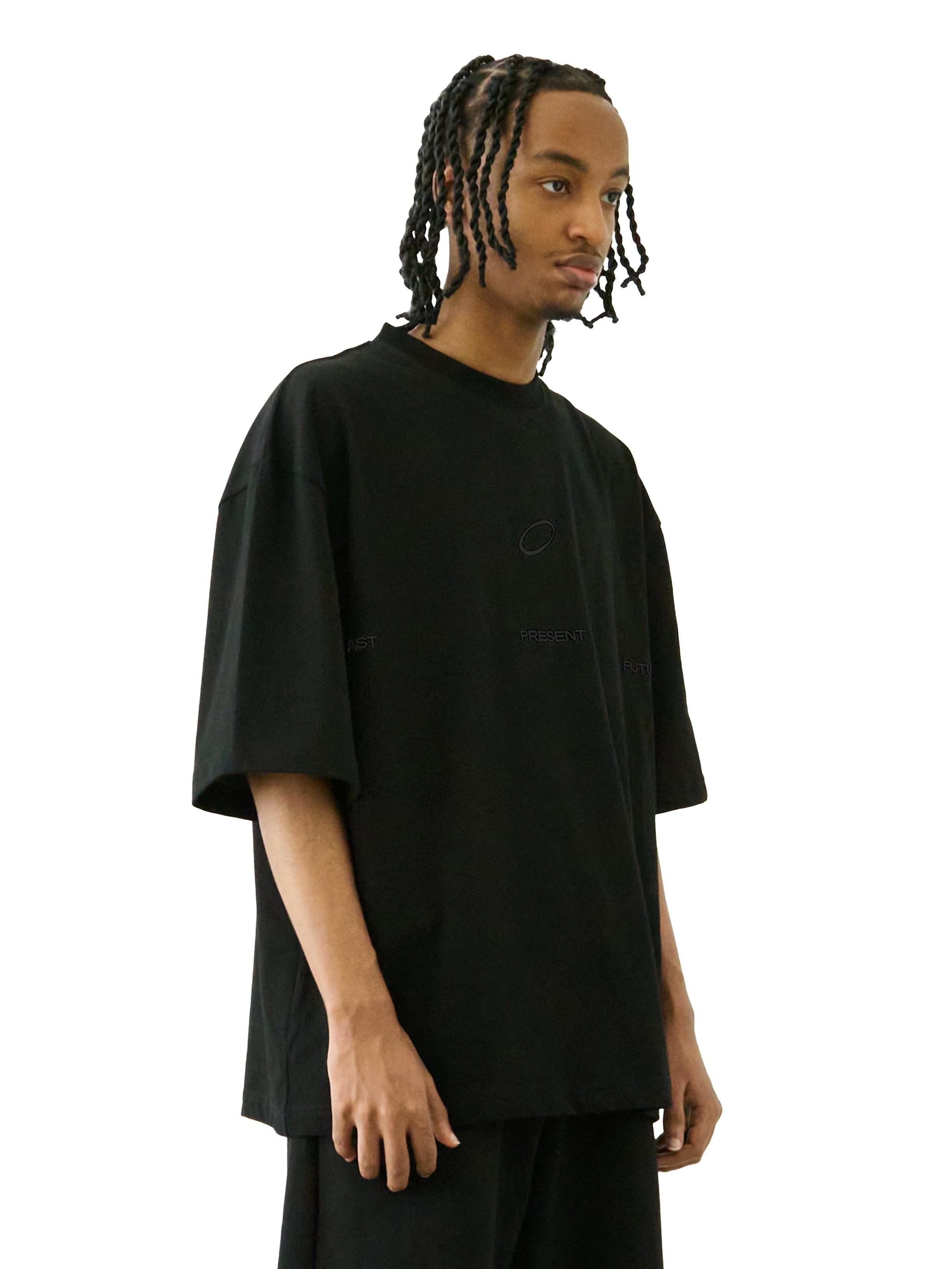 Universal Short Sleeve Tee  (Black Embroid)